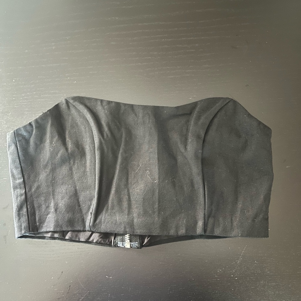Princess Polly Strapless Corset Top Black Sz 6